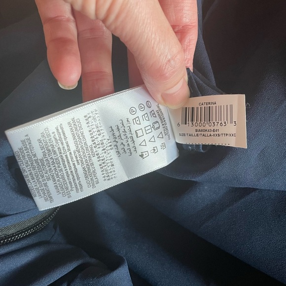 BCBGMaxAzria Caterina Black Blue Sequin Feather Dress XXS Loose Fit - Picture 11 of 12